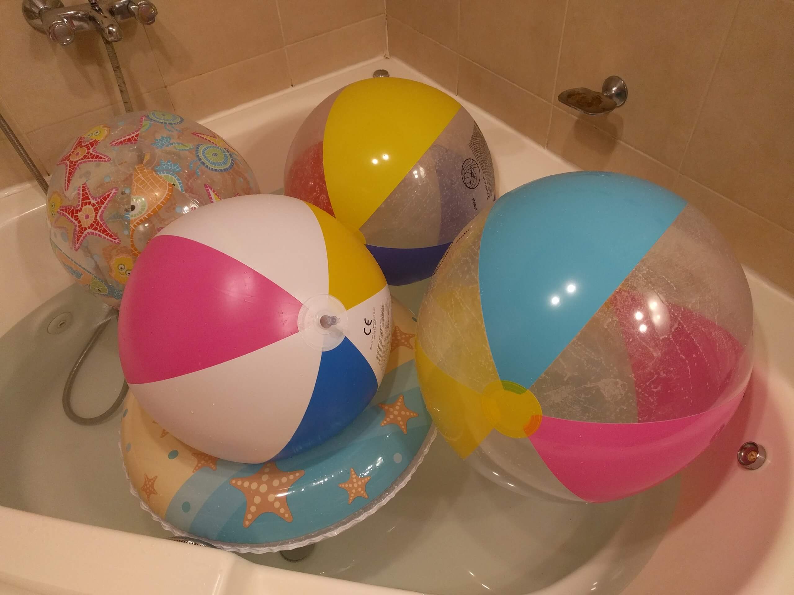 Beach balls in a jacuzzi