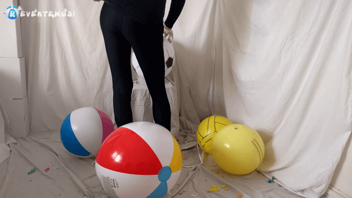 1101. Sit popping beach balls on a chair and overinflation with steam