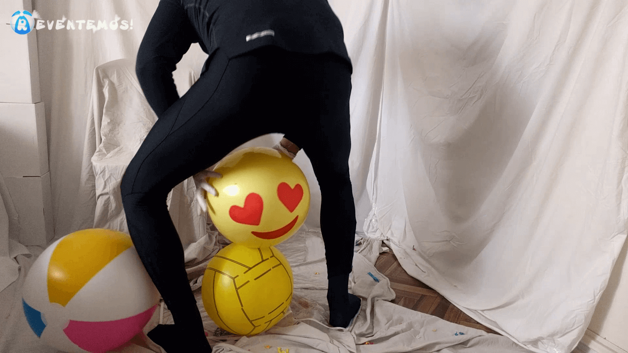 1104. Sit popping beach balls on a chair and overinflation with steam