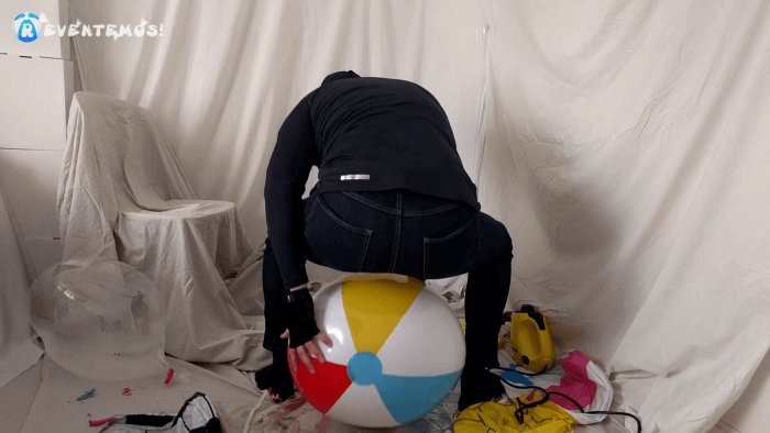 1107. Sit popping beach balls on a chair and overinflation with steam