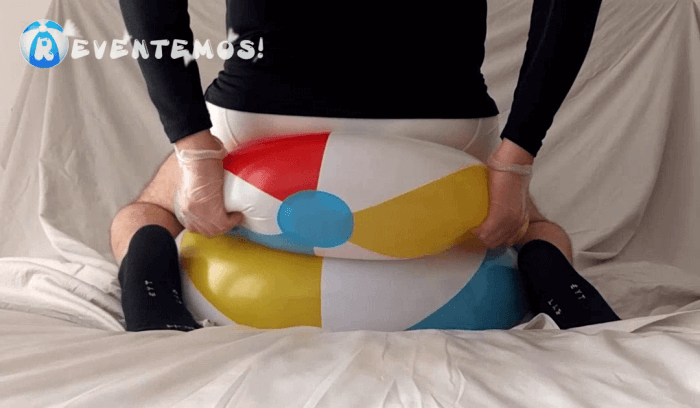 1505. Sit popping beach balls on the bed