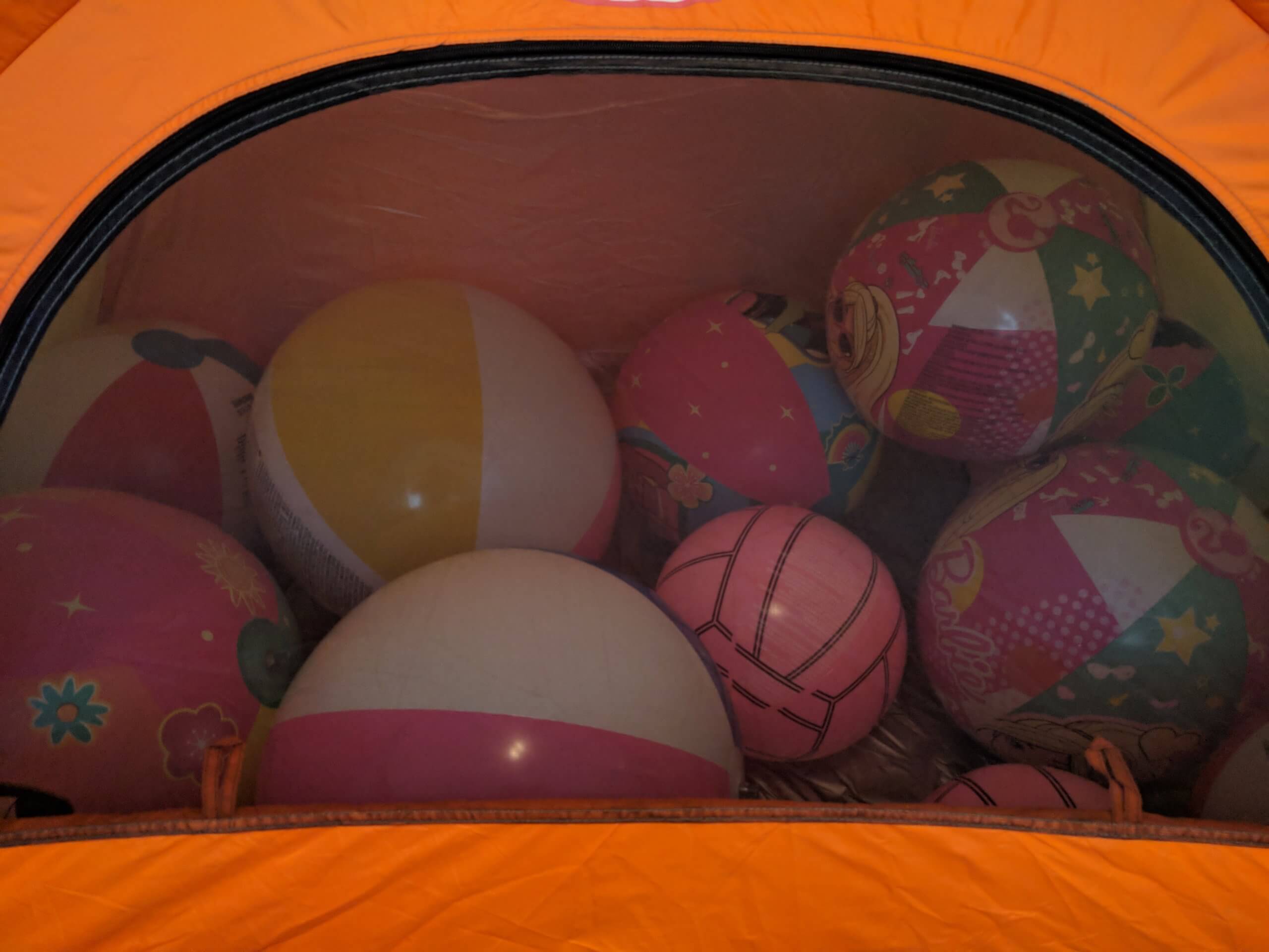 Tent full of beach balls 9